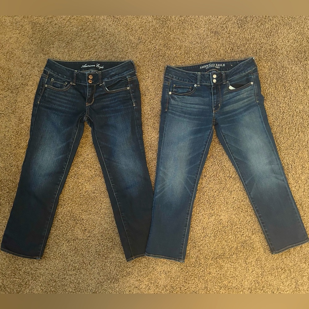 2 pair American Eagle Outfitters ARTIST CROP Jeans size 4